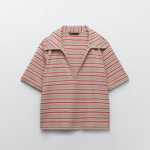 ZARA STRIPED POLO SHIRT NWT